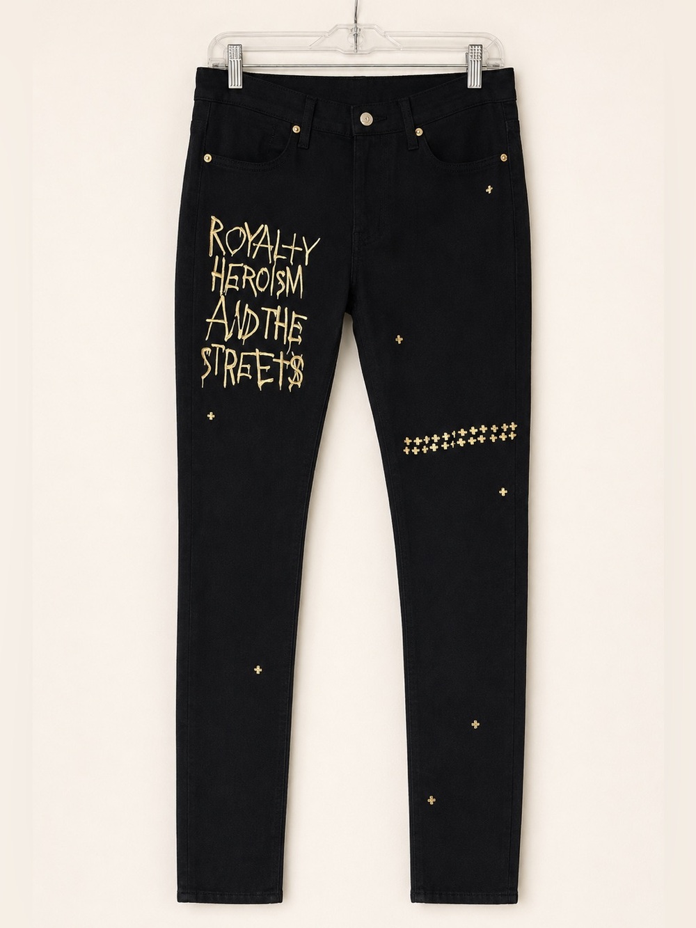 Ksubi 23 Black Gold Graphic Jeans Men’s 34 Y2K Streetwear Designer Denim